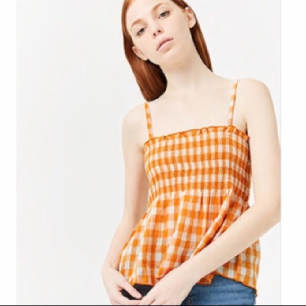 Forever 21 Smocked Gingham Cami